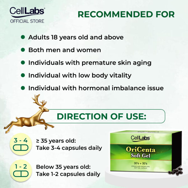 New Zealand Deer Placenta CellLabs Oricenta Bundle Free Astaxanthin