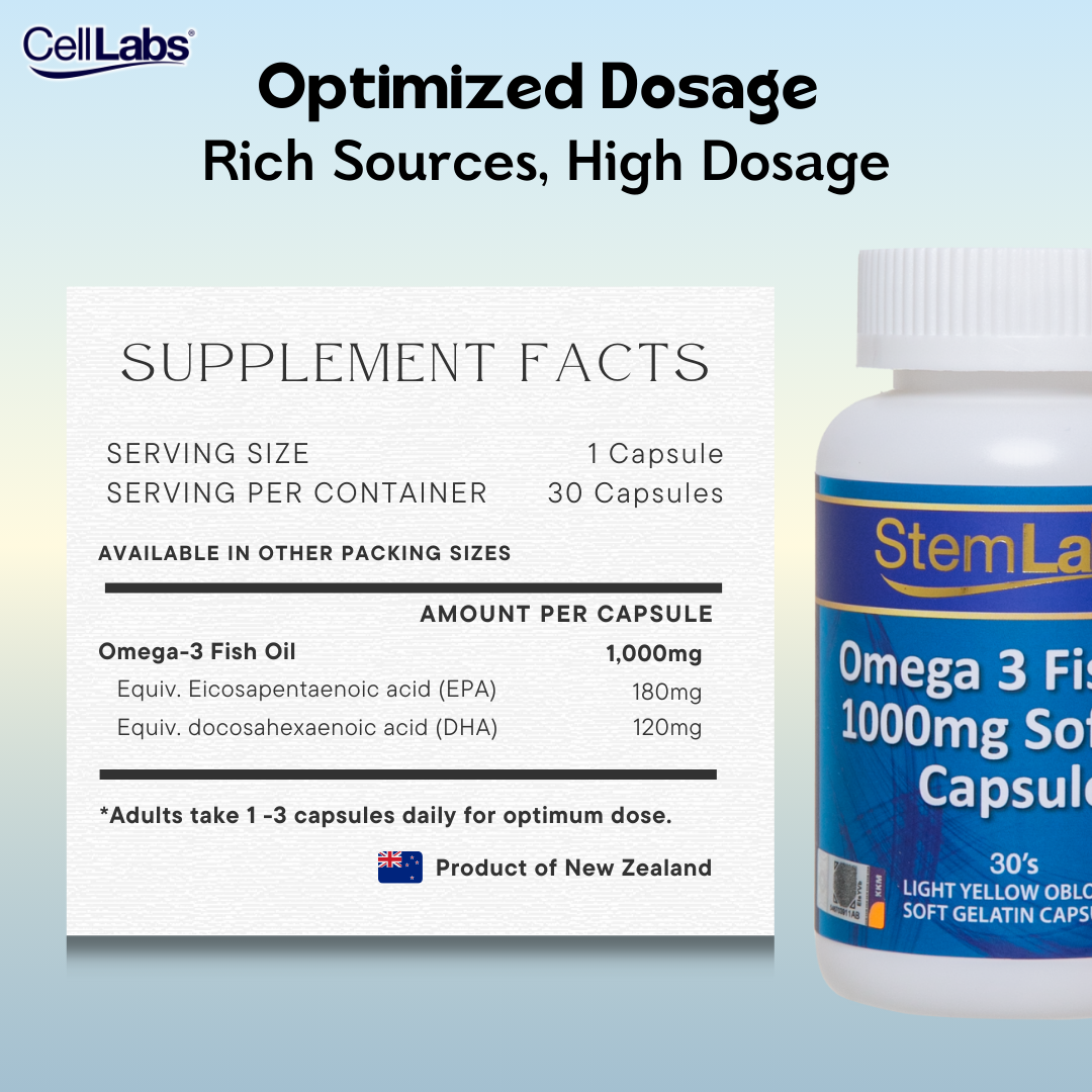 2 Omega-3 Fish Oil Supplement Fact - CellLabs